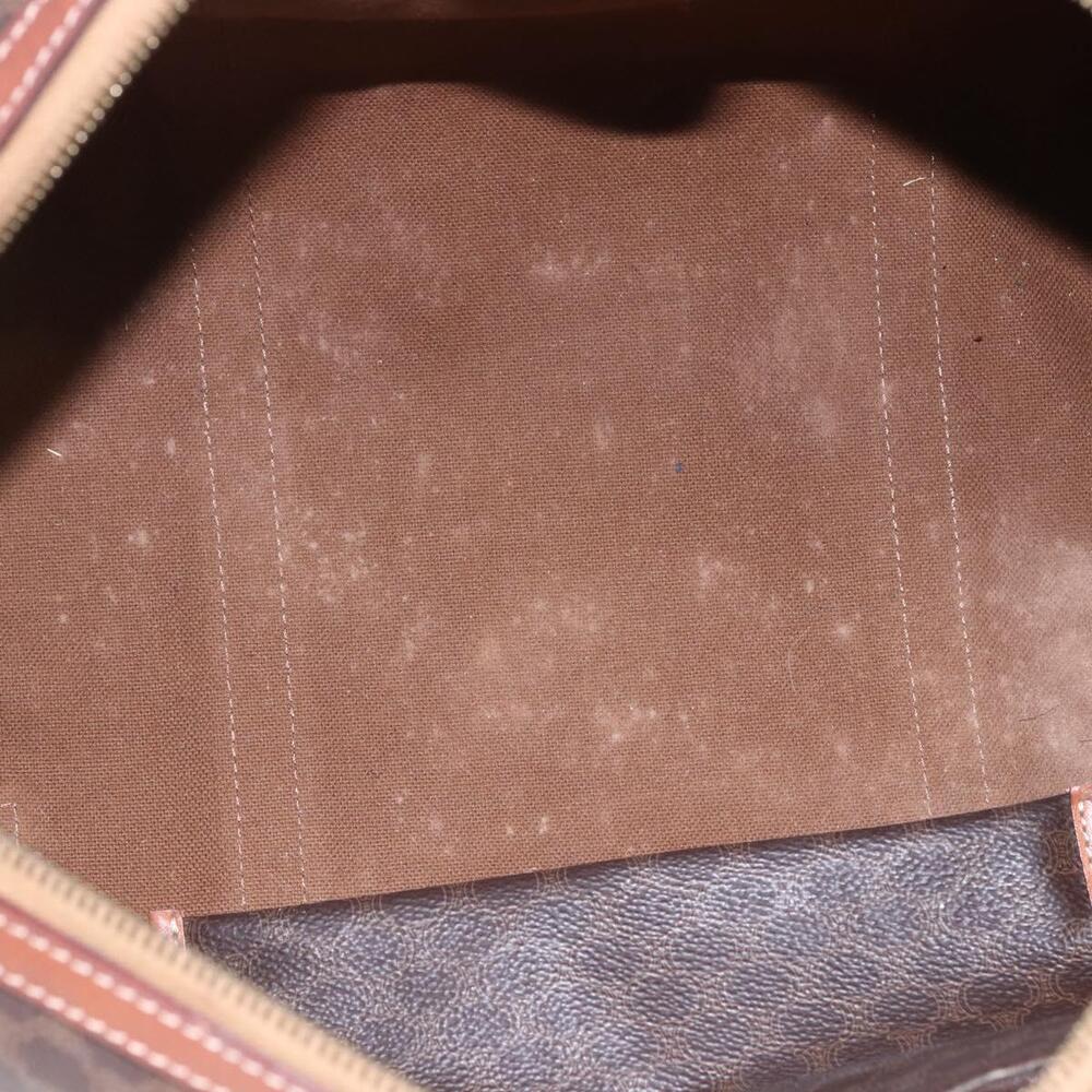 CELINE Macadam Canvas Mini Boston Bag PVC Leather Brown Auth ki6058 - Picture 10 of 16